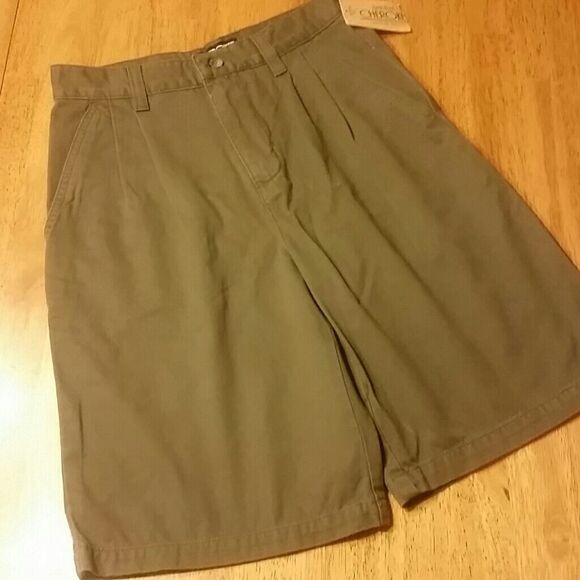 KHAKI GREEN BOYS SHORTS - Picture 1 of 4